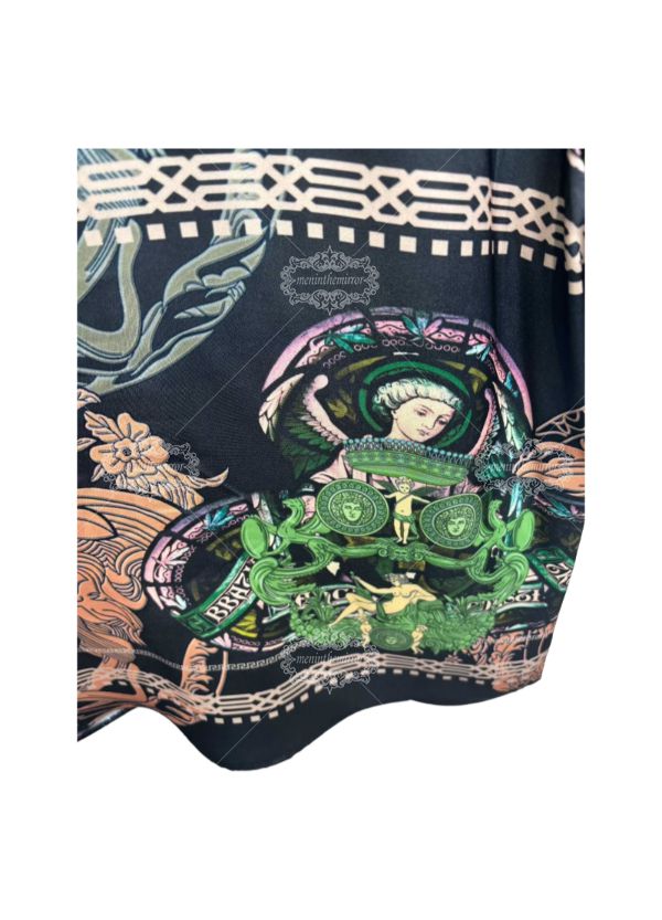 Luxury Baroque Medallion Print Short Sleeve Shirt | Silk-Touch Breathable Men's Resort Wear