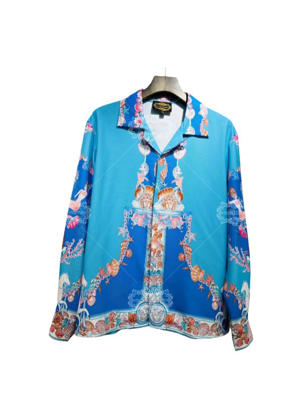 ब्लू कंट्रास्ट बारोक प्रतीक टी | गैलरी लक्स