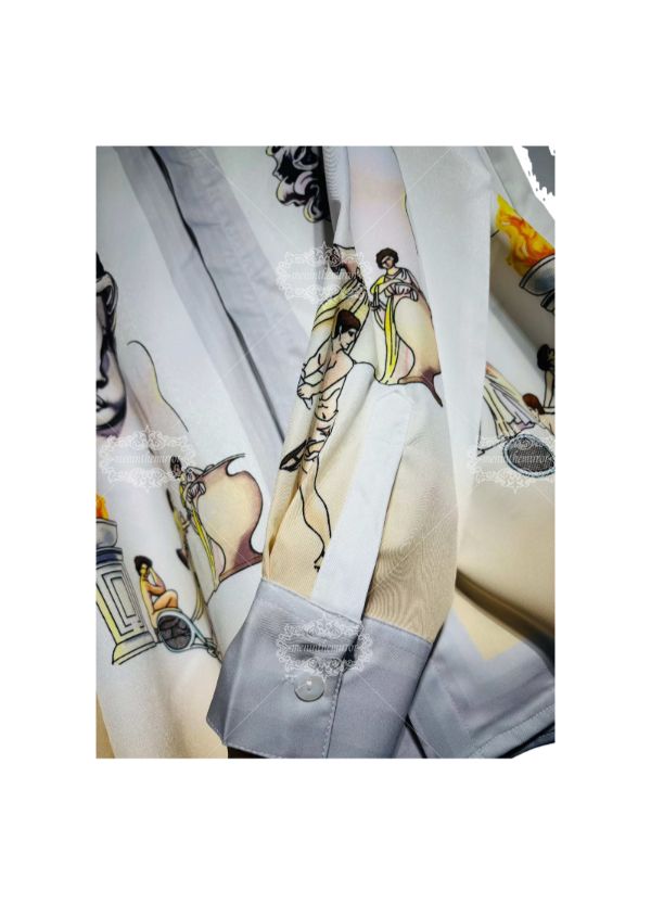 ओपुलेंट मेडुसा बारोक प्रिंट शर्ट | डार्क लक्स शॉर्ट