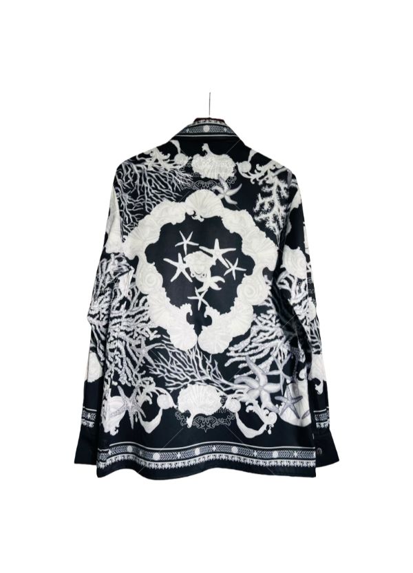 Monochrome Nautical Baroque Shirt | holiday collar