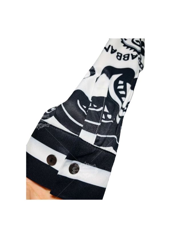 मोनोक्रोम सिसिलियन लोगो स्कार्फ शर्ट | अवकाश कॉलर