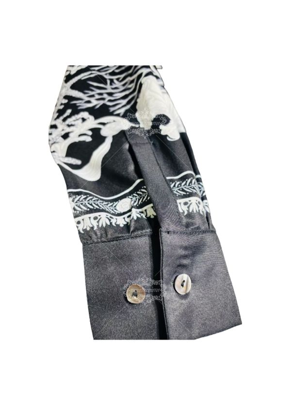 Monochrome Nautical Baroque Shirt | holiday collar