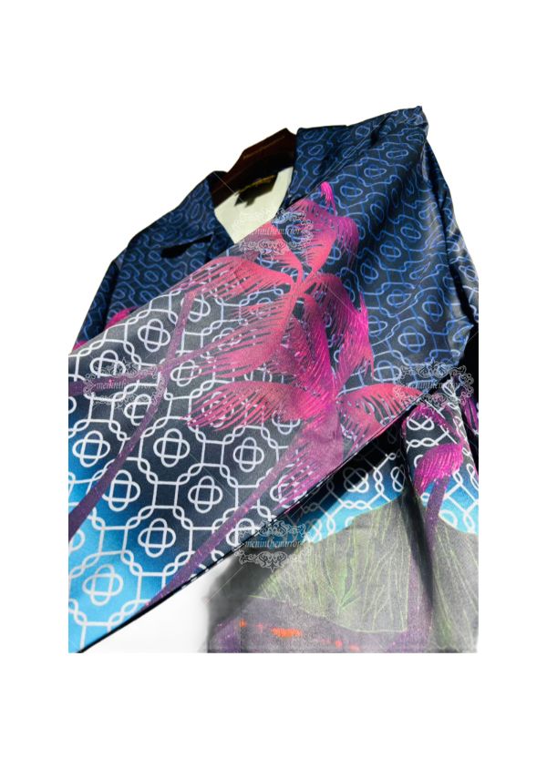 Vibrant Neon Palm Print Long Sleeve Shirt | Lux Resort Wear