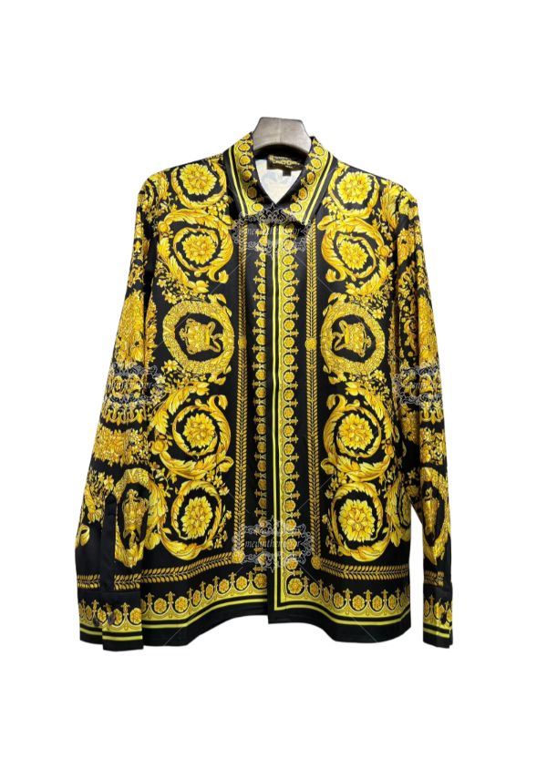 ब्लैक गोल्ड मेडुसा बारोक शर्ट | अवकाश कॉलर