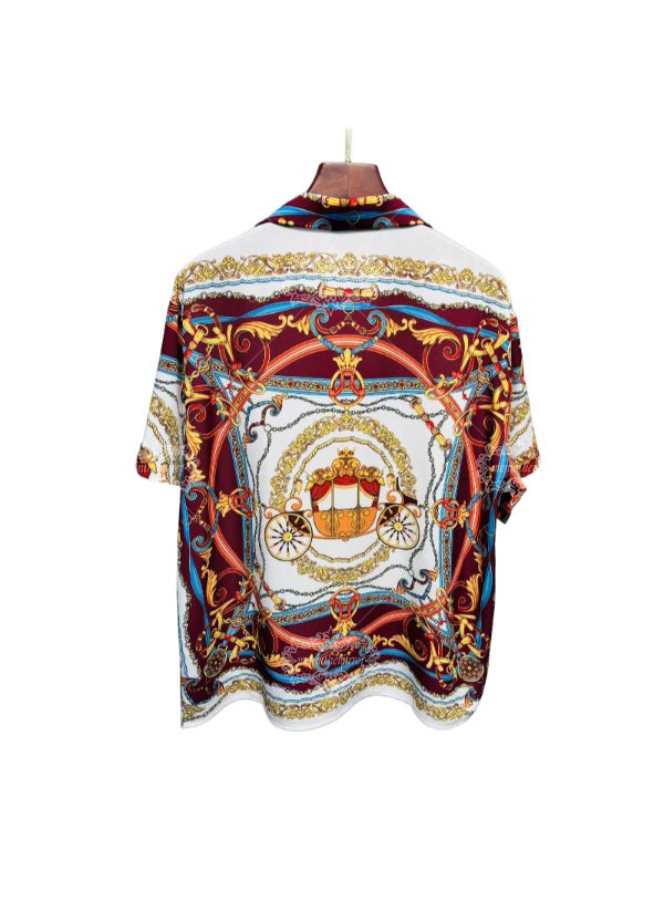 Regal Carriage scarf print short sleeve shirt | Silky Heritage Luxury