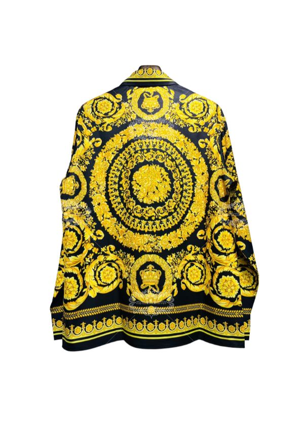 ब्लैक गोल्ड मेडुसा बारोक शर्ट | अवकाश कॉलर