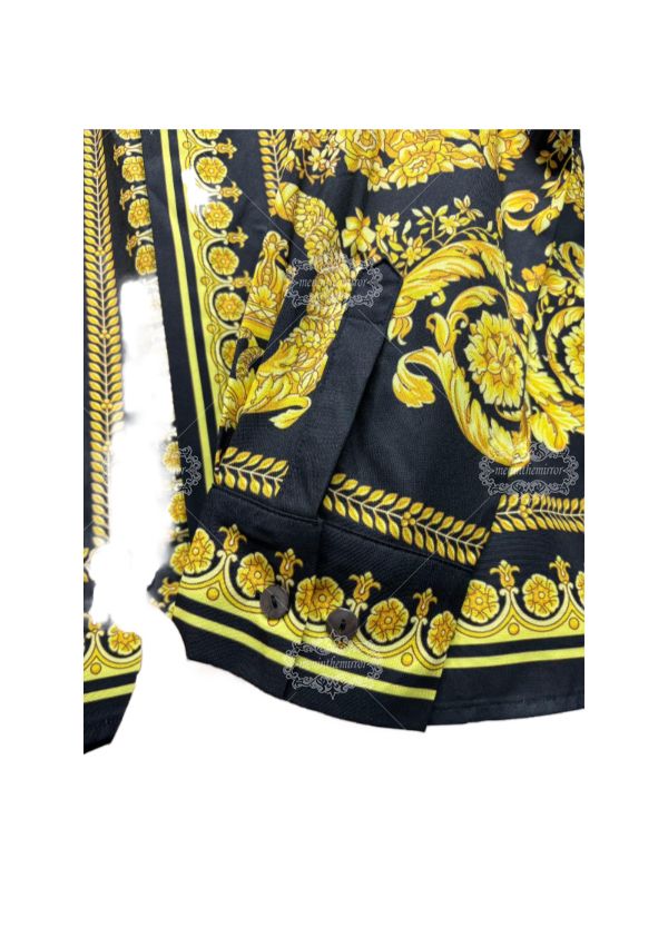 ब्लैक गोल्ड मेडुसा बारोक शर्ट | अवकाश कॉलर