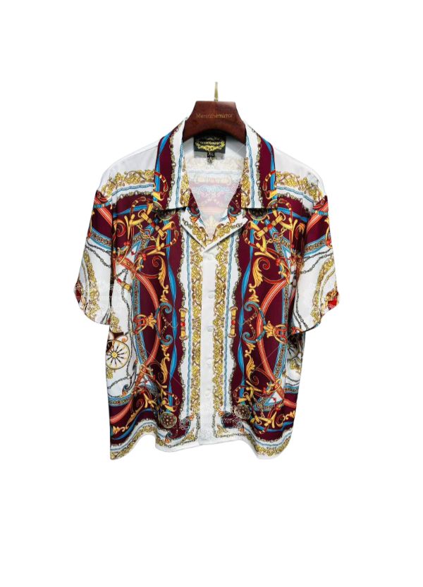 Regal Carriage scarf print short sleeve shirt | Silky Heritage Luxury