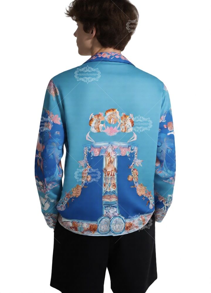 ब्लू कंट्रास्ट बारोक प्रतीक टी | गैलरी लक्स