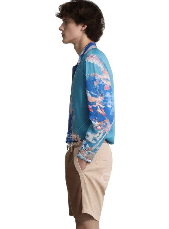 ब्लू कंट्रास्ट बारोक प्रतीक टी | गैलरी लक्स