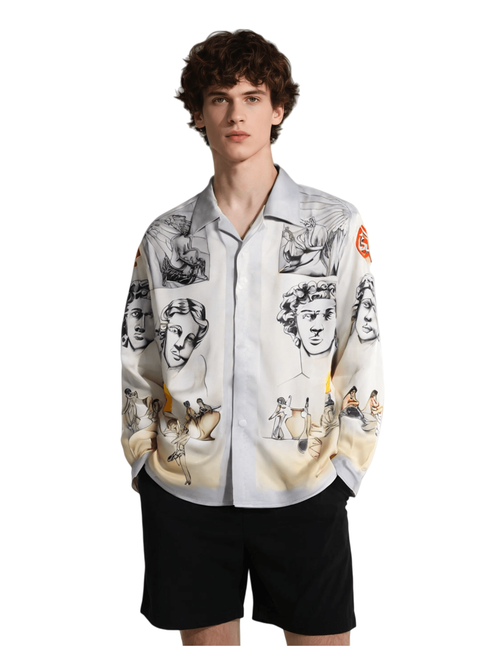 ओपुलेंट मेडुसा बारोक प्रिंट शर्ट | डार्क लक्स शॉर्ट