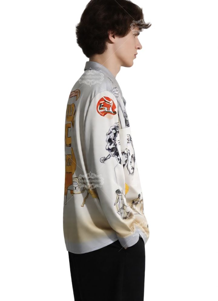 ओपुलेंट मेडुसा बारोक प्रिंट शर्ट | डार्क लक्स शॉर्ट