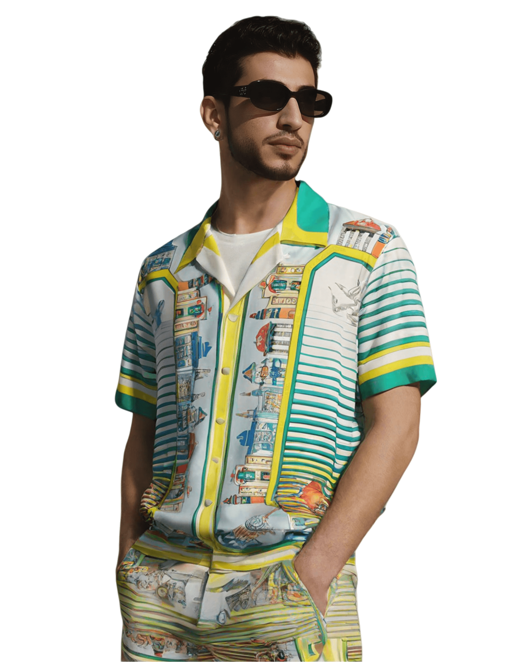 ब्लैक गोल्ड जियोमेट्रिक सिटीस्केप टी | गैलरी लक्स